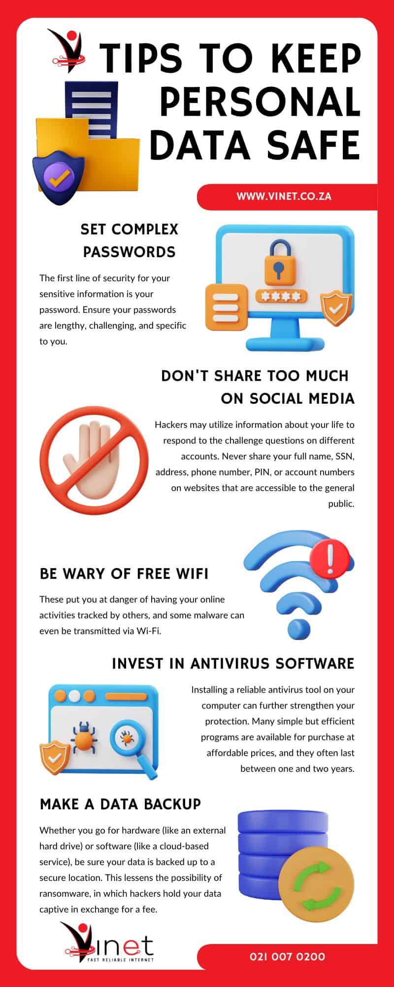 tips to keep personal data safe infographic